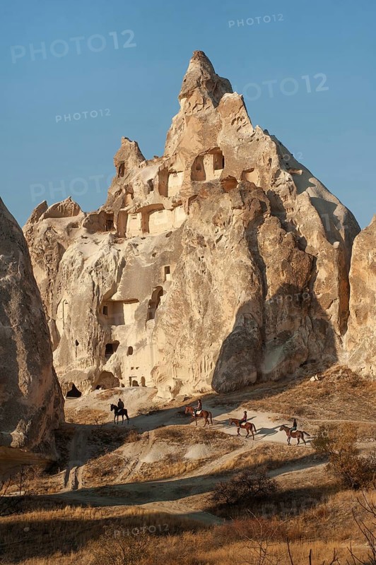 Cappadocia, Turkey. November 8th 2017 Horse trekking through the volcanic landscape of Anatolian Cappadocia, known as the Land of Beautiful Horses