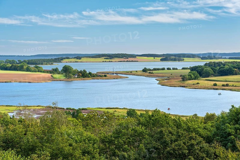 View of the lagoon landscape, Großer Jasmund Bodden, Rügen Island, Mecklenburg-Western Pomerania, Germany