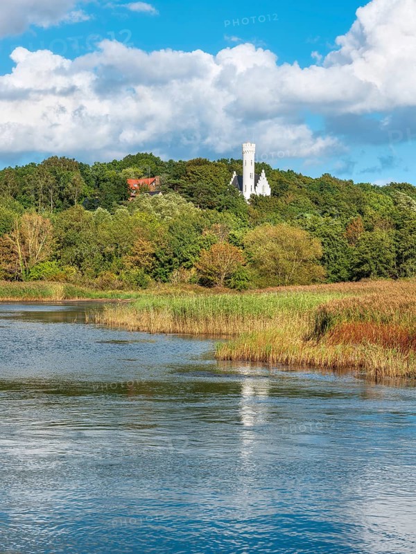 Lietzow Castle on the Großer Jasmund Bodden, Rügen Island, Mecklenburg-Western Pomerania, Germany