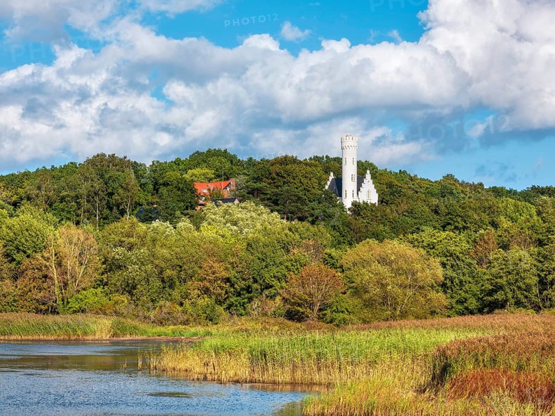 Lietzow Castle on the Großer Jasmund Bodden, Rügen Island, Mecklenburg-Western Pomerania, Germany