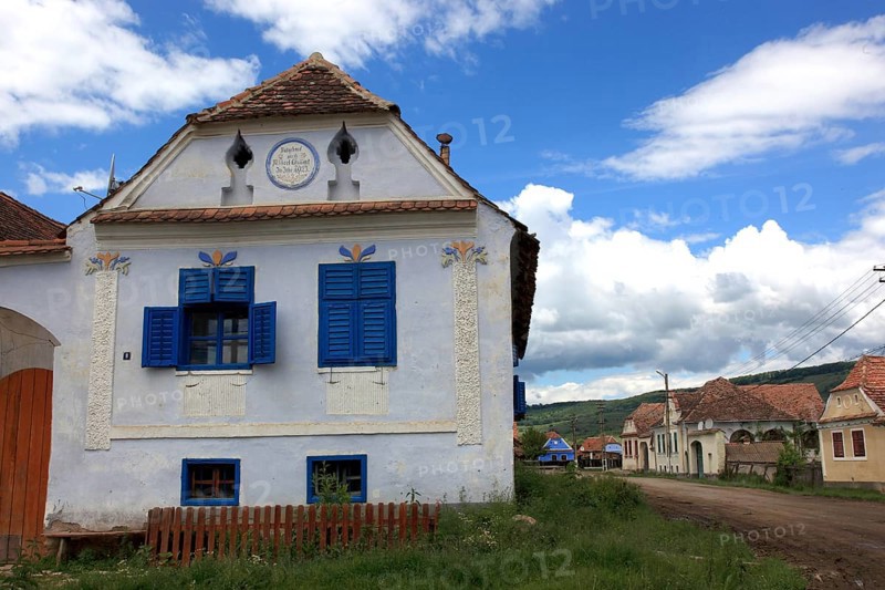 Romania, houses, Saxon farms in the village of Viscri, German German Weisskirch a town in the district of Brasov, Transylvania, UNESCO World Heritage Site