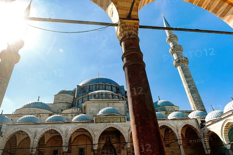 Into the light of the Suleymaniye Camii, an Ottoman imperial Mosque over looking Istanbul built by famous historical architect, Mimar Sinan
