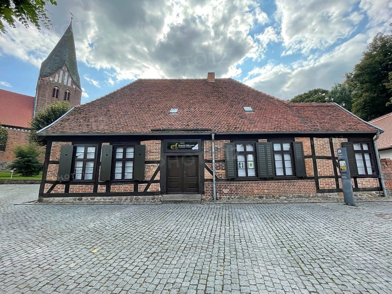 Heinrich Schliemann Memorial, archaeologist, Neubukow, birthplace of archaeologist Heinrich Schliemann in Mecklenburg-Western Pomerania, Germany