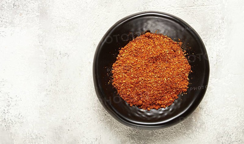 Svan salt, black bowl, spices of Georgia, Georgian traditional cuisine