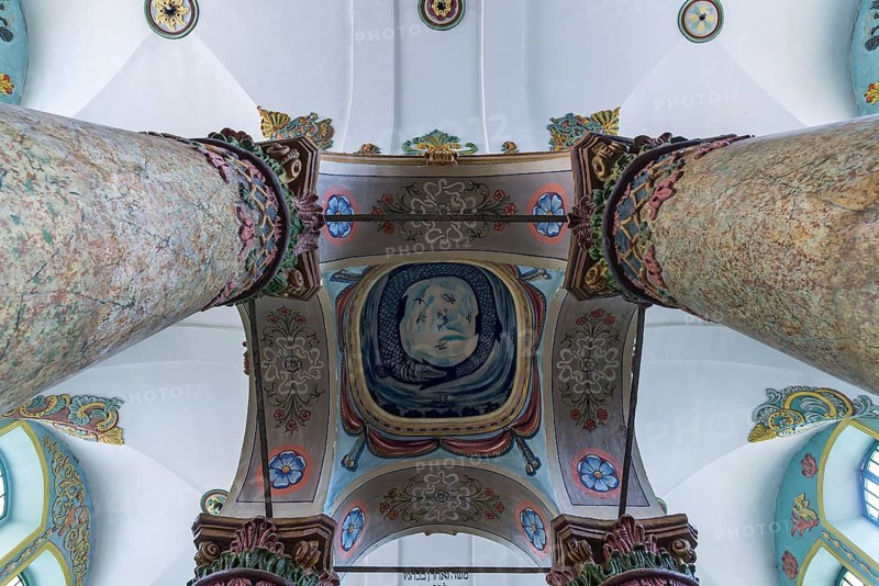 Central Bima of the synagogue in Lancut former Landshut, Poland