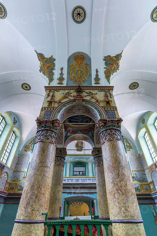 Central Bima of the synagogue in Lancut former Landshut, Poland