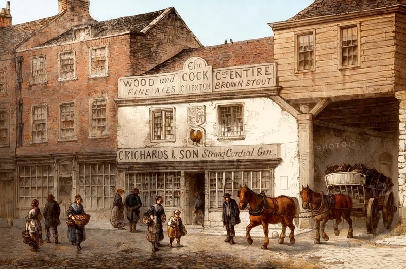 Ye Olde Cock Tavern, 1800, Fleet Street, London, England, United Kingdom