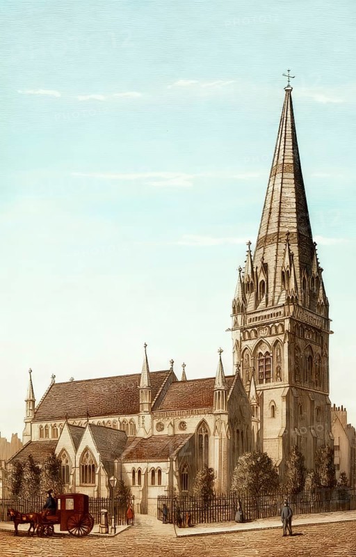 St Mary Abbots, a church located in Kensington, 19th century, London, England, United Kingdom