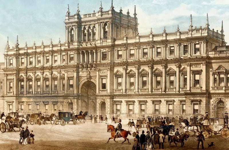 Burlington House, the street façade of the Piccadilly, 19th century, London, England, United Kingdom