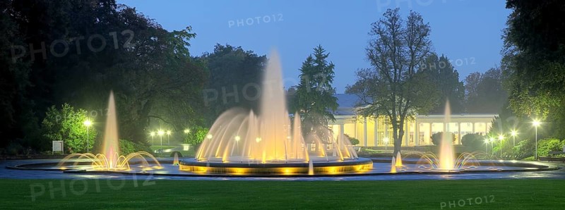 Spa garden illuminates panorama of Bad Oeynhausen Germany