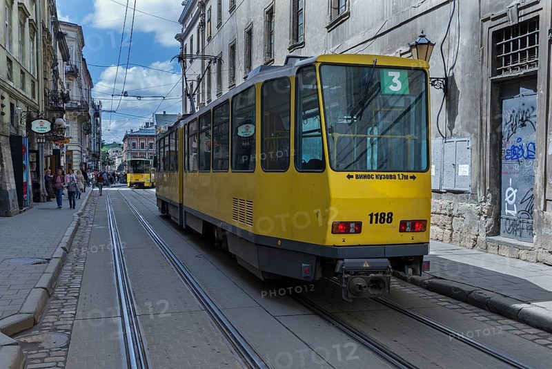 Old tram in Lviv Ukraine