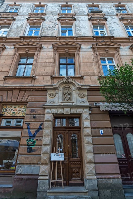 Neoclassical style house facade, Lviv, Ukraine