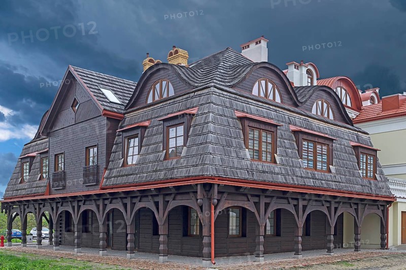 Homes of the future Jewish Shtettl, open-air museum in Bilgoraj, Poland