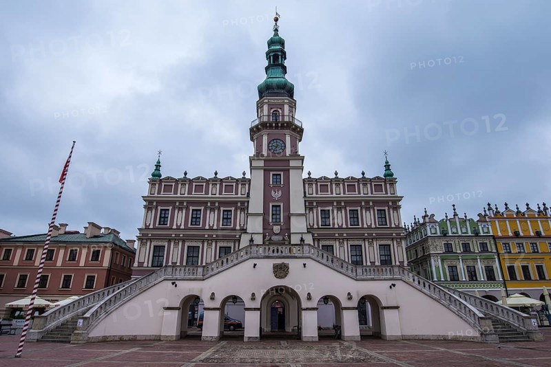 Italian Renaissance style town hall built in 1578, Zamosc, Poland