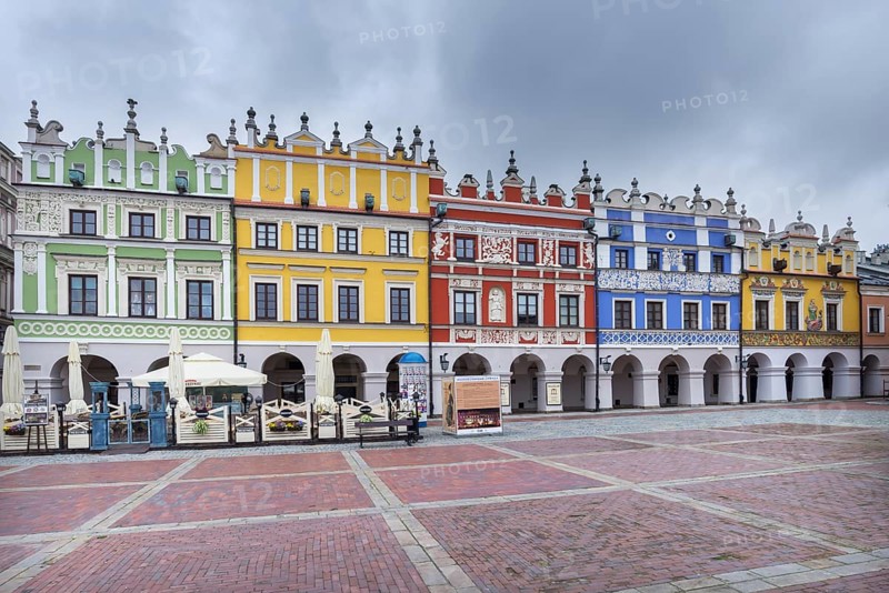 Italian Renaissance style houses built in 1578, Zamosc, Poland