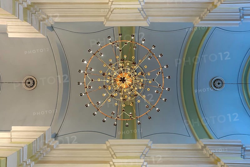 Vault with candlestick of the central church of Lutheran Christ-Baptists, Church of St. Ursula, Lviv, Ukraine