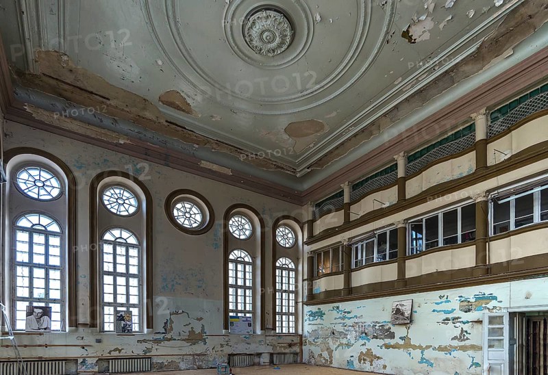 Destroyed interior of the Hasidic Synagogue including Jacob Gansel Schul, is being restored, Lemberg, Ukraine