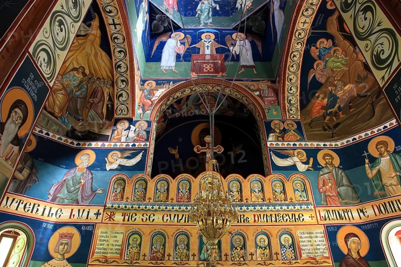 Freken in the interior, Sfantul Ilie Paltinul monastery, Holy Prophet Elias Paltinul monastery, Manastirea Sfântul Prooroc Ilie, a Romanian Orthodox monastery near Piscul Negru right on the famous Transfagarasan high road in Romania