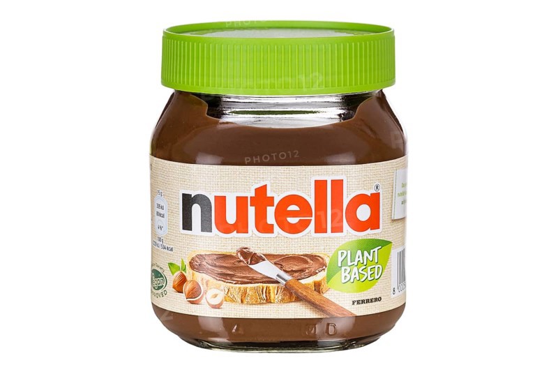 Nutella Plant Based vegan nut nougat cream 350g jar with logo cut against a white background in Stuttgart, Germany