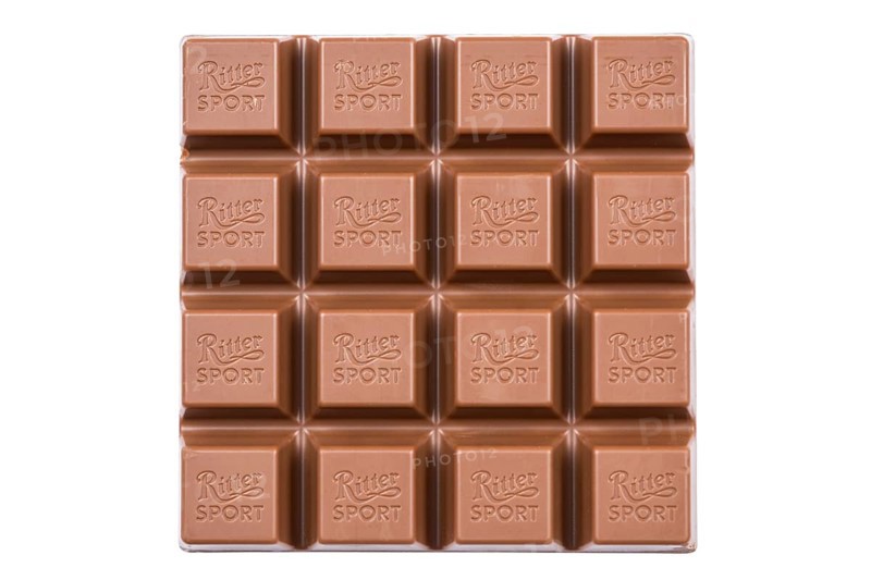 Ritter Sport chocolate bar chocolates set against a white background in Stuttgart, Germany