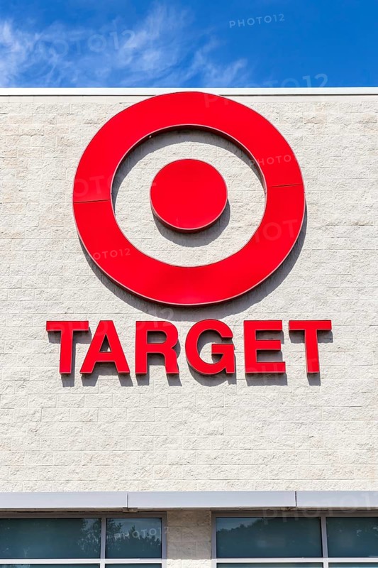 Target supermarket logo at a discount store branch in Tampa, USA