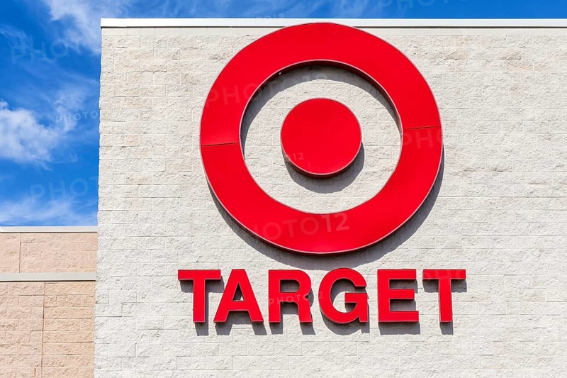Target supermarket logo at a discount store branch in Tampa, USA