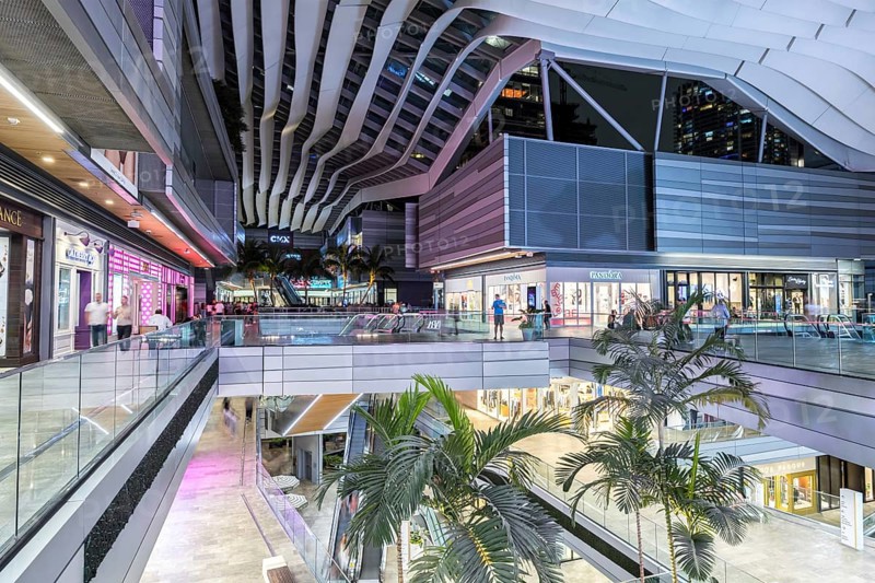 Miami modern shopping center Brickell City Centre shopping mall shopping at night in Miami, USA