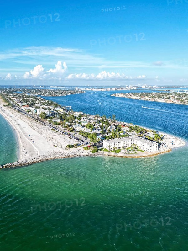 St. Pete Beach near Saint Petersburg Florida Pass-a-Cricket Beach Beach and sea from above Aerial view in St Pete Beach, USA