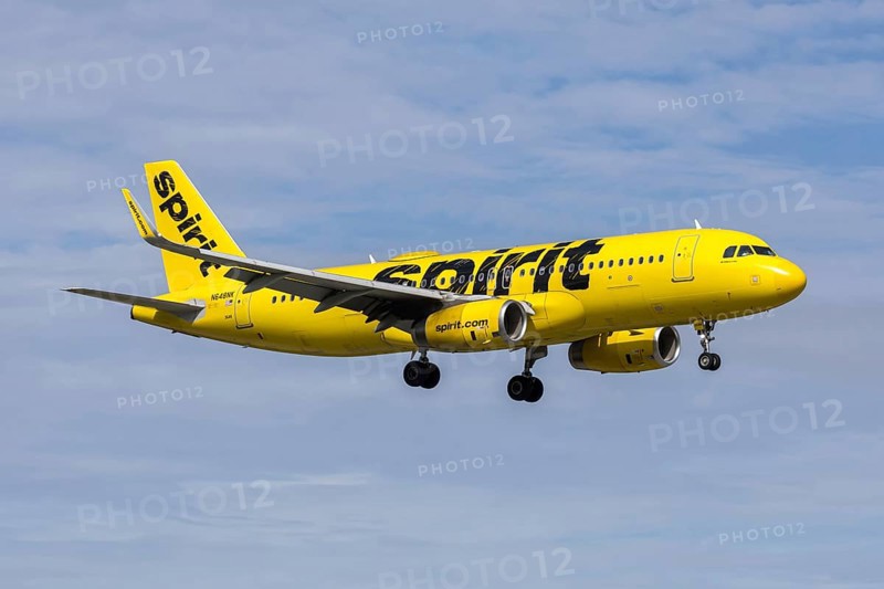 An Airbus A320 Spirit Airlines aircraft with license plate N648NK at Miami airport, USA