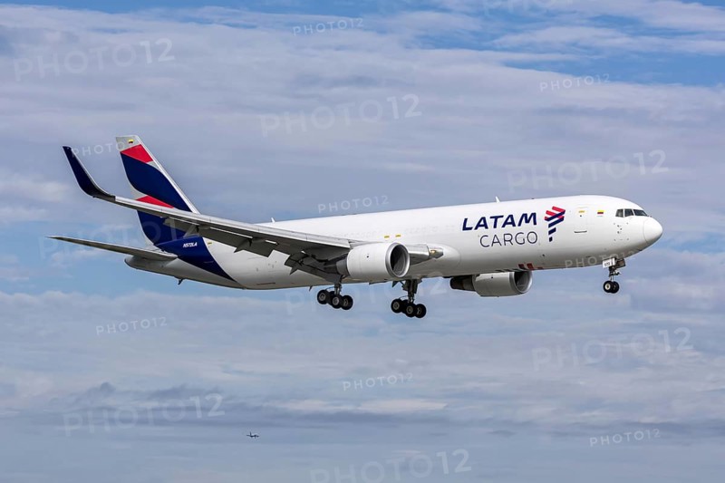 A Boeing 767-300ER (BCF) aircraft of LATAM Cargo with the registration number N572LA at Miami Airport, USA