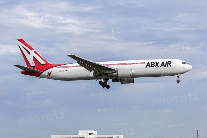 A Boeing 767-300ER (BDSF) aircraft of ABX Air with registration N362CM at Miami Airport, USA