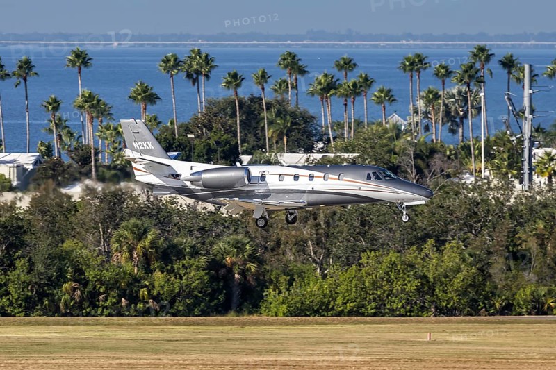 A Piper PA-31-350 Chieftain private jet aircraft with license plate N2KK at Tampa airport, USA