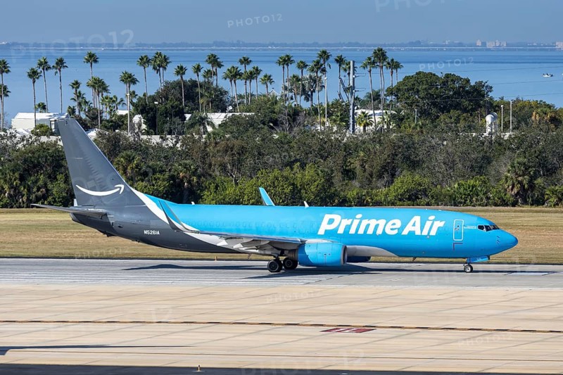 A Prime Air Boeing 737-800BCF aircraft with license plate N5261A at Tampa airport, USA
