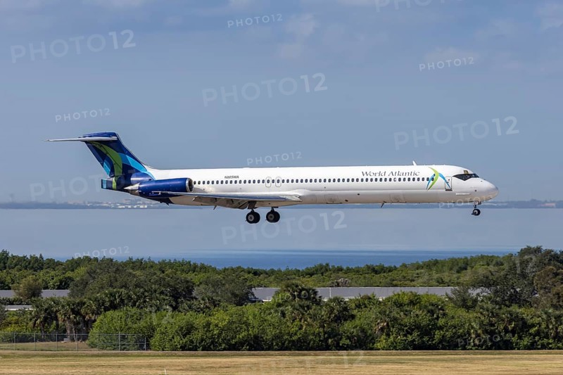 A McDonnell Douglas MD-83 World Atlantic Airlines aircraft with license plate N805WA at Tampa airport, USA