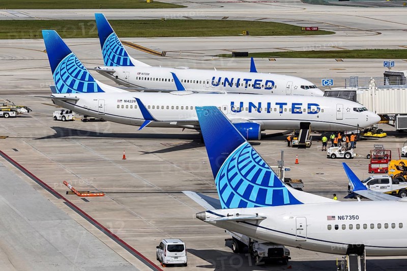 United Airlines Boeing 737 aircraft at Fort Lauderdale Airport, United States