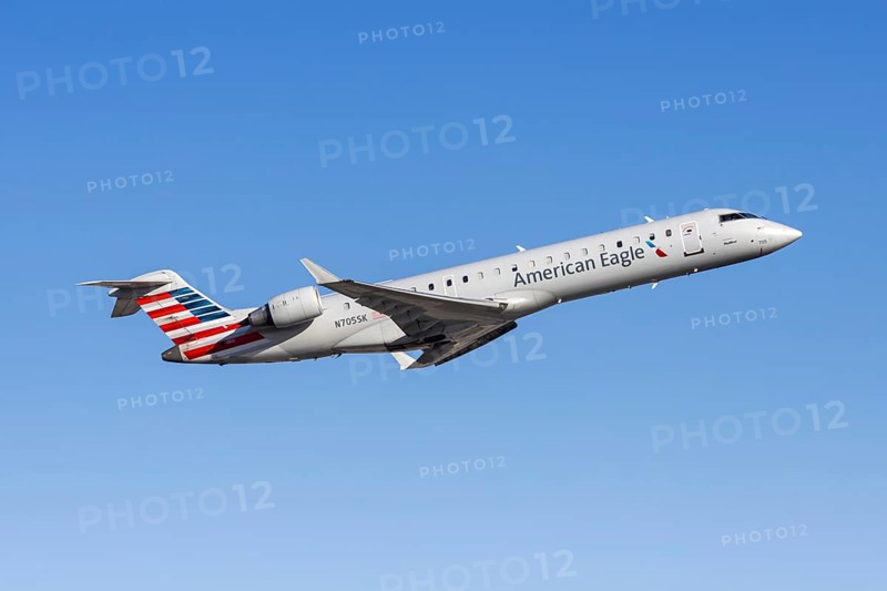 A Bombardier CRJ-700 from American Eagle operated by SkyWest Airlines with the license plate N705SK at Phoenix airport, USA