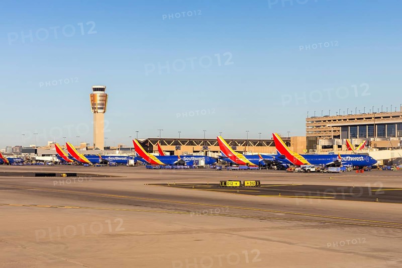 Southwest Airlines Boeing 737 aircraft at Phoenix airport, United States