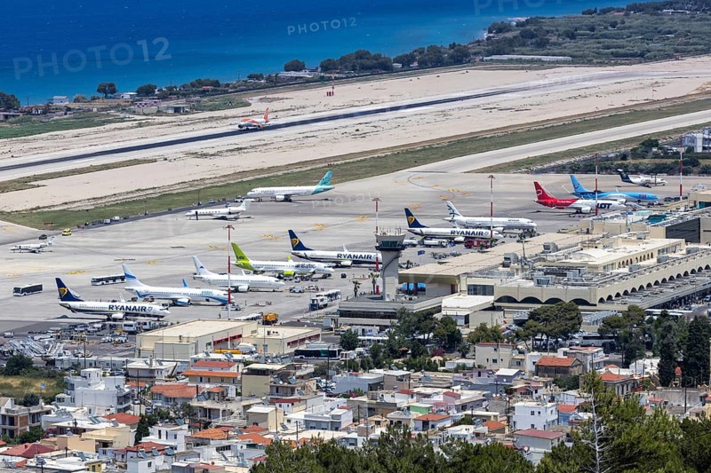 View of Rhodes airport, Greece