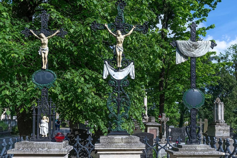 Christ crosses at Lützenhofer cemetery Lychakivsky cemetery, Lviv, Galicia, Ukraine