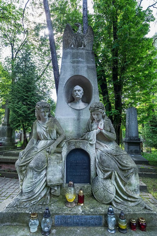 Grave of geologist and paleontologist Wladyslaw Szajnocha, 1857—1928), Lützenhofer cemetery Lychakivskiy cemetery, Lviv, Galicia, Ukraine