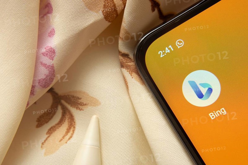 Dhaka, Bangladesh- 07 May 2025: Microsoft Bing app icon is seen on smartphone