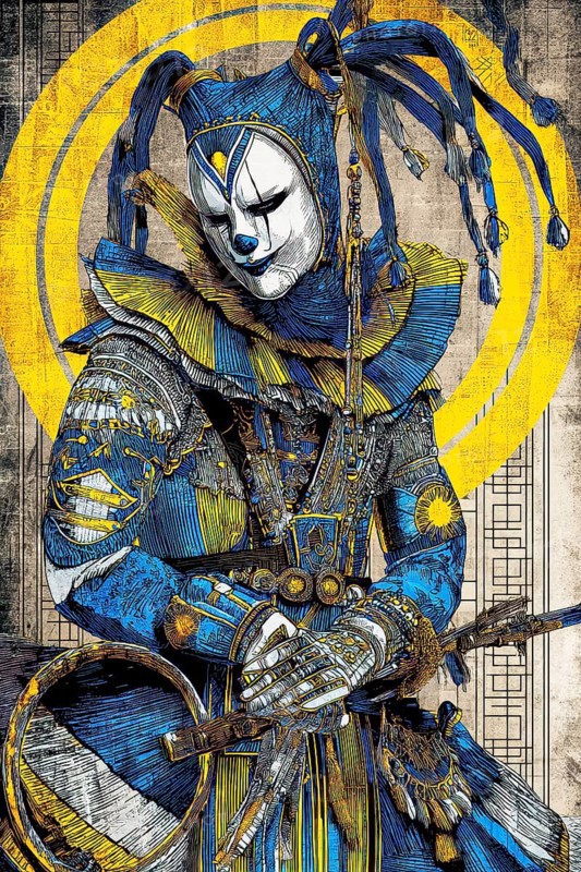Modern representation of tarot card The Fool symbolizing innocence, freedom, originality, foolishness, idealism, youth, spontaneity, AI generated