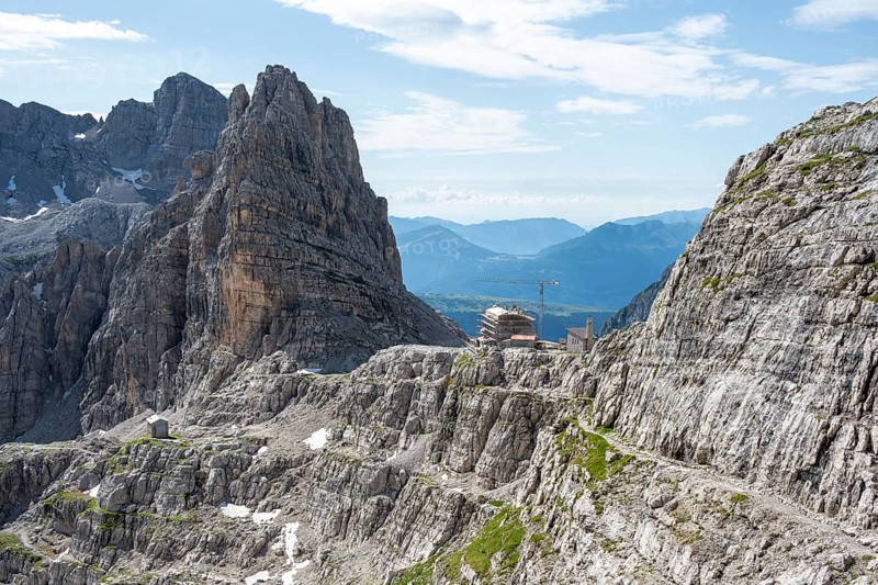 Rifugio Tommaso Pedrotti, in the Brenta Mountains, Brenta-Adamello Natural Park, Trentino, Italy
