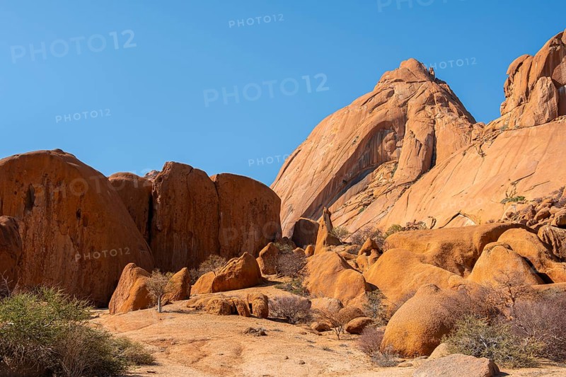 Majestic rocks in the desert under bright sky, Spitzkoppe, Namibia