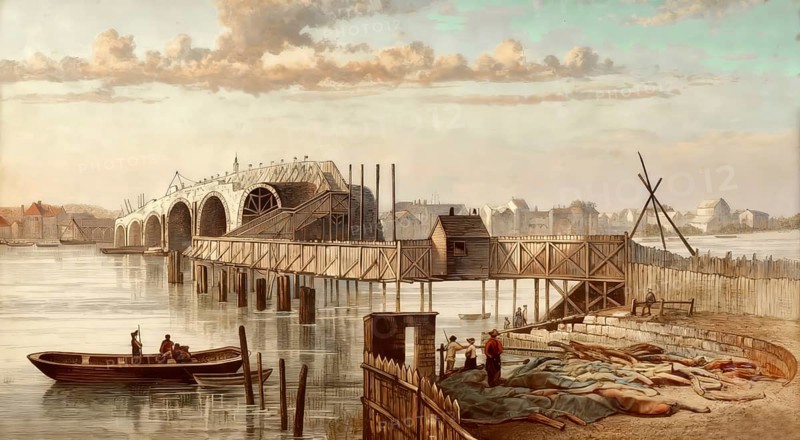 Blackfriars Bridge, a toll bridge over the River Thames in London, England, Europe, 18 century