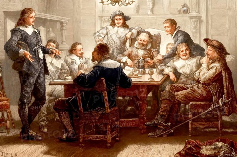Thomas Randolph, 1605Thomas Randolph, 1605-1635, an English poet and dramatist meets Benjamin Ben Jonson, 1572- 1637, an English playwright, poet, actor and literary critic of the 17th century, at the Devil Tavern in London, England, Europe-1635, an English poet meets Benjamin Ben Jonson, 1572- 1637, an English playwright