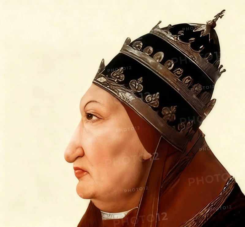 Pope Alexander VI, Alessandro VI, Alexandre VI, Alejandro VI, born Roderic Llançol i de Borja, c.?1431 – 1503, ruler of the Papal States from 1492 until his death in 1503, digitally edited after a painting
