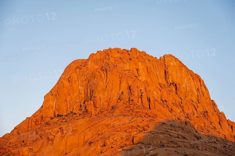 Close-up of rocky peak of Spitzkoppe in warm sunset light, Spitzkoppe, Namibia