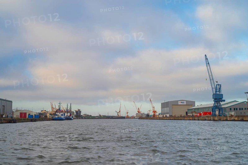 View of Kaiserhafen Eins in Bremerhaven, Bremen, Germany