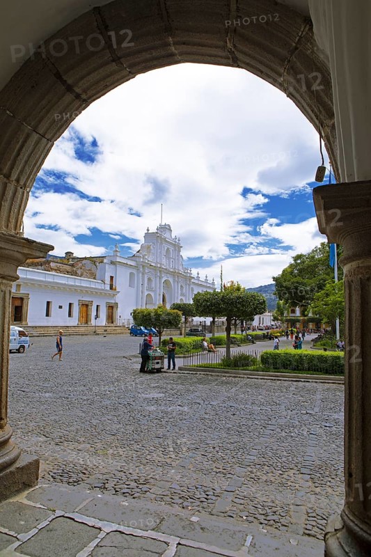 Cathedral of Antigua Guatemala at Plaza Central, Catedral de San José, Old Town, Antigua, Sacatepéquez Department, Guatemala